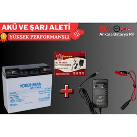 Resim 12v 24ah Jel Akü Ve 3 Amper Hızlı Şarj Aleti 