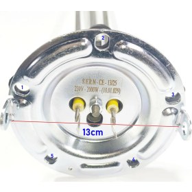 Resim Artiko Termosifon D4 Titanyum 5 Delikli Contalı Flanşlı Anotlu Termosifon Rezistansı 