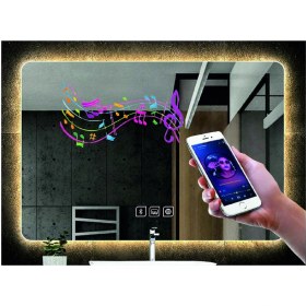 Resim Dnr-Mirror70x110 Cm Bluetoothlu Buğu Yapmayan Dokunmatik Günışığı Ledli Dikdörtgen Banyo Aynası 