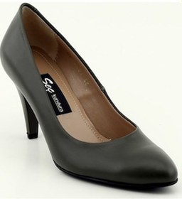 Resim Krn 3201 Özel Üretim Hakiki Deri Stiletto Haki 