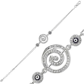 Resim Silver Round Evil Eye Women's Bracelet 