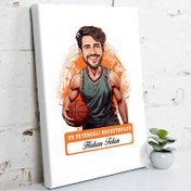 Resim Karikatürlü En Başarılı Erkek Basketbolcu Kanvas Tablo 