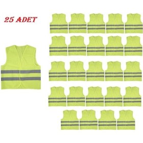 Resim Standart Beden Ikaz Yeleği Reflektörlü Sarı Renk 25 Adet 