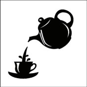 Resim Demlik ve Fincan Temalı Sticker 20 x 20 cm 