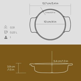 Resim , Pişirme Kabı, Lv Eco Gv 11, Yuvarlak Güveç, Çap 11 Cm, Dökme Demir, Siyah 