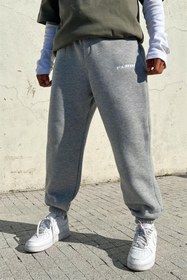 Resim Flaw Wear Flaw Atelier Nakışlı Gri Içi Pamuklu Jogger Eşofman Altı 