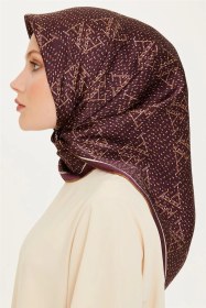 Resim Armine Monogram Desenli Twill Saf İpek Eşarp 9228d 80 Çok Renkli 