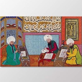 Resim Arty Tablo Şahnameci Talikizade Nakkaş Hasan ve Katibin Meclisi Tablo AMZ-MNY003-x 80x50 