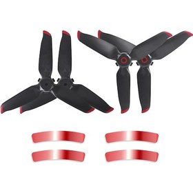 Resim Folinda Djı Fpv İha İçin 5328s Kırmızı Plastik Helis 2 Çift - Cw/ccw + Kollük Sticker Dahil 