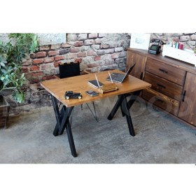 Resim Ahşap Çalışma Ve Bilgisayar Masası-70x120x76 Cm Açık Ceviz 