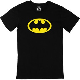 Resim Cix Sarı Batman Logolu Siyah Tişört 