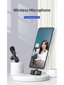 Resim MMPSHOP K9 Kablosuz Yaka Mikrofonu Mini Taşınabilir Mikrofon Ios Iphone Uyumlu Lightning Girişli 