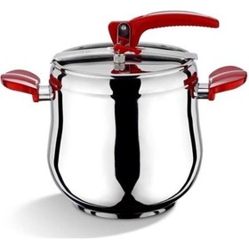 Resim Bonera Lale Düdüklü Tencere 8 L Gümüş - Kırmızı 