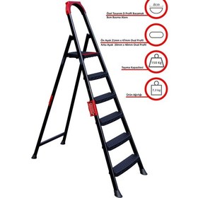 Resim Anka Plus 5+1 Basamaklı Metal Merdiven 