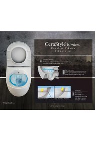 Resim Turkuaz City Rimless Kanalsız Asma Klozet ve Bella Slim Uf Kapak 