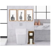 Resim Bk Home Doğal Masif Ahşap Tuvalet Kağıtlığı Ve Dekoratif 3’Lü Ret (551051749) 