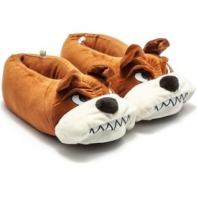 Resim Twigy Kızgın Hayvanlı Garson Boy Kadın Panduf - Kahverengi YY0263 