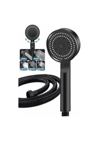 Resim Banyo Duş Seti 5 Fonksiyonlu Örgülü Hortumlu Set Mat Siyah 