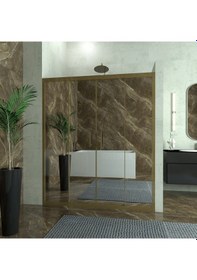 Resim Tekno Duş Bronze Castor 6mm Reflekte Cam 2 Sabit 2 Sürgü İki Duvar Arası Duşakabin Şeffaf 