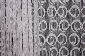 Resim VAKKO MODEL BEYAZ RENK İP PERDE HAZIR DÜĞMELERİ DİKİLMİŞ İP PERDE 300 * 270 cm 