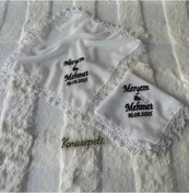 Resim Handmade İsme Özel Nakışlı İnci İşlemeli Gelin & nedime kına hediyeliği 