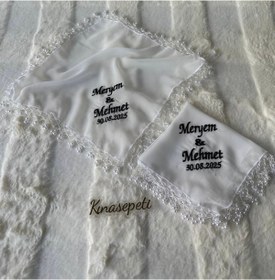 Resim Handmade İsme Özel Nakışlı İnci İşlemeli Gelin & nedime kına hediyeliği 