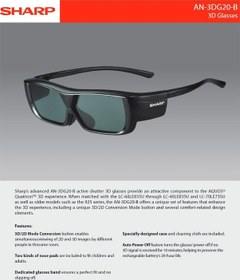 Resim Sharp AN-3DG20B Aktif 3D Şarjlı Gözlük 