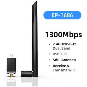 Resim Edup 1300mbps Usb Wıfı Adaptörü Dual Band 5g/2.4ghz Rtl8812bu Usb 3.0 Ac Wi-fi Ep-1686 Meksika 