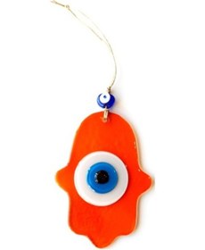 Resim Nazar Boncuklu Şeffaf Turuncu Fatma Ana Bereket Eli Cam Duvar Süsü 02-10mm 5yards 