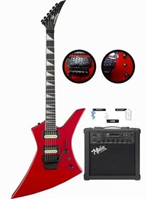 Resim Maxword DG-34RD-25AMP Kelly Kasa Floyde Rose 2x Zebra HH Manyetik 25W Amfili Elektro Gitar 