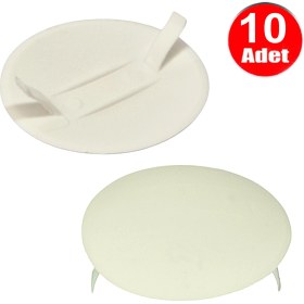 Resim Alet Çantam Beyaz Bombeli Buat Kapağı 9 cm Plastik Elektrik Duvar Deliği Boat Kapak -10 Adet 