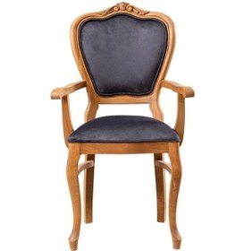 Resim Versailes Kolçaklı Oymalı Klasik Ahşap Sandalye Natürel 