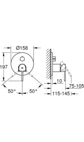 Resim Grohe Plus Ankastre Banyo Duş Bataryası 3 çıkışlı divertörlü- 24093003 