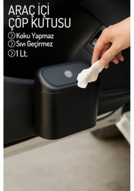 Resim Life Kapaklı Taşınabilir Araç İçi Mini Çok Amaçlı Çöp Kutusu Mıt1254 