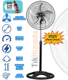 Resim TıkHızında Nave Vantilatör 18 inch Sanayi Tipi metal kanatlı Vantilatör 