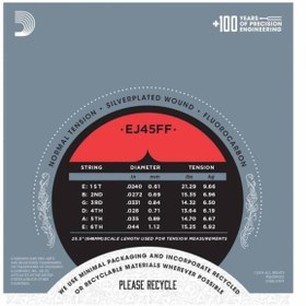 Resim Daddario D'Addario EJ45FF Pro-Arte Carbon Klasik Gitar Tel Seti (Takım Tel) | Normal Tansiyon, Karbon Fiber A 