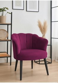 Resim Waterybrook Tekli Berjer Koltuk - Papatya Babyface Kumaş Siyah Ayaklı - 13 Renk Seçeneği Bordo 