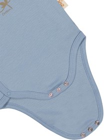 Resim Civil Baby Organik Pamuklu Kruvaze 0-3 Ay Çıtçıtlı Badi - Mavi - Mavi / 0-1 Ay 