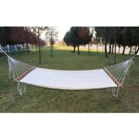 Resim Hamak Çift Kişilik Kumaş Hamak Sökülüp Yıkanabilir Beyaz 