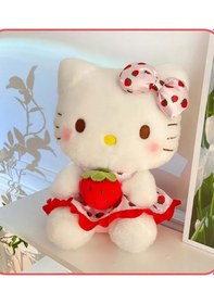 Resim Hello Kitty Çilek Peluş Oyuncak 30cm Peluş Oyuncak Uyku Arkadaşı Yumuşak Kuromi Sanrio Hellokity Çok Renkli 