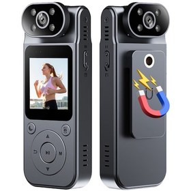 Resim Vkemall 4k Dönebilir Lensli Vücut Kamerası - Gece Görüş, Manyetik Klips Ve Dahili Pil İle Profesyonel Kayıt 