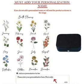 Resim Willowhaven 1 Adet Kişiselleştirilmiş Takı Kutusu, Siyah Dikdörtgen Büyük Kapasiteli Yüzük Kutusu, June Hediyesi 
