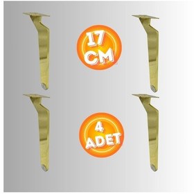 Resim 17 Cm Metal Tabanca Ayak Koltuk Ayağı Mobilya Ayağı Ünite Ayağı Konsol Ayağı Puf Berjer Ayağı 4 Ad Gold 