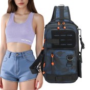 Resim Kadın Göğüs Çantası Yeni Büyük Kapasiteli Outdoor Omuz Çantası, Çok Fonksiyonlu Şık Bel Çantası, Dayanıklı ve Sağlam Nötr Evrensel Çanta, Outdoor Seyahat ve Bisiklet İçin Uygun 