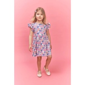 Resim DeFacto Desenli Fırfırlı Kısa Kollu Elbise Kız Bebek H2176A526SM 
