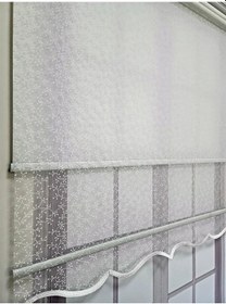 Resim Bbb Tomurcuk Desenli Çift Mekanizmalı Tül Stor Perde Ekru Mt2012 