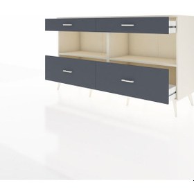 Resim Hyperion Konsol 2 Raflı 4 Çekmeceli 176x44x99 Aytaşı-aytaşı/antr Aytaşı-aytaşı/antrasit 