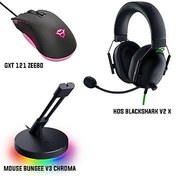 Resim Razer Blackshark v2 X + Bungee v3 Chroma + Trust GXT121 ZeeBo Mouse + Bundle 