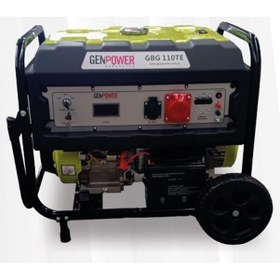 Resim Genpower Gbg 110 Te Model 10.5 Kva Benzinli - İpli - Marşlı Tekerlekli Trifaze Portatif Jeneratör 