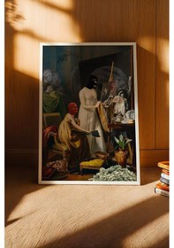 Resim Kar Maskeli Kadın Rönesans Portresi Çerçeveli Tablo Lüks Tasarım Sokak Sanatı Ev Ofis Dekoru Modifiye Sanat 